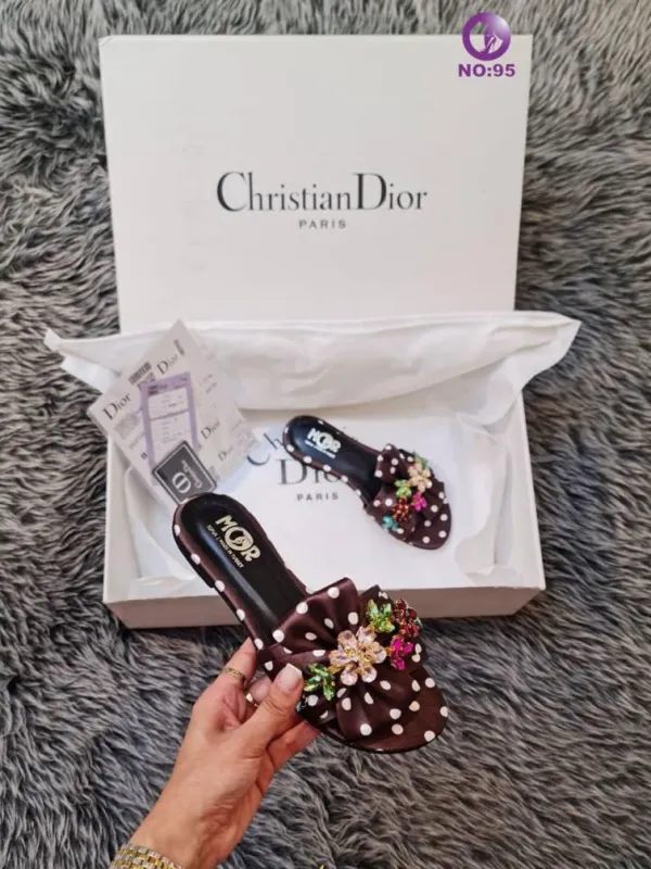 Christian Dior Lüks İthal Puantiye Desenli Terlik
