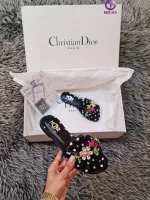 Christian Dior Lüks İthal Puantiye Desenli Terlik