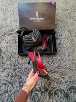 İthal Ysl Topuklu Kadın Çanta Ayakkabı Set