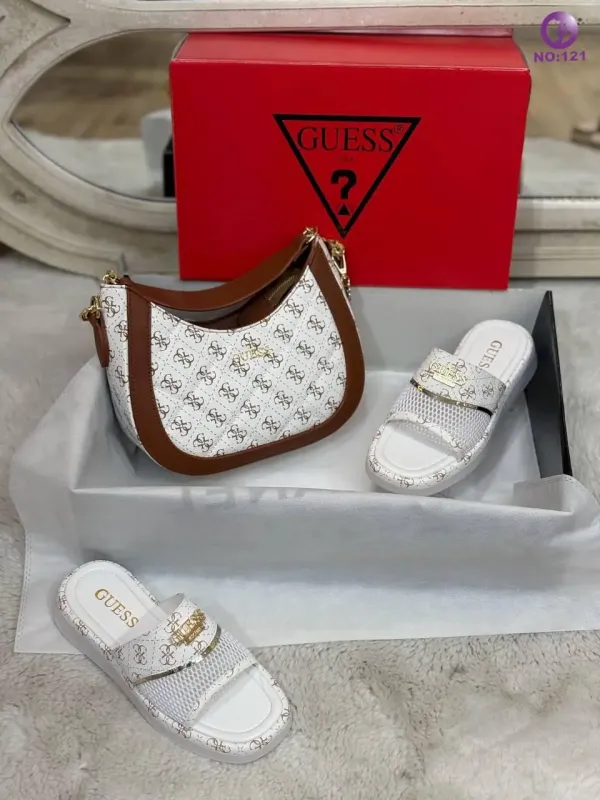 İthal Guess Kadın Çanta & Terlik Seti